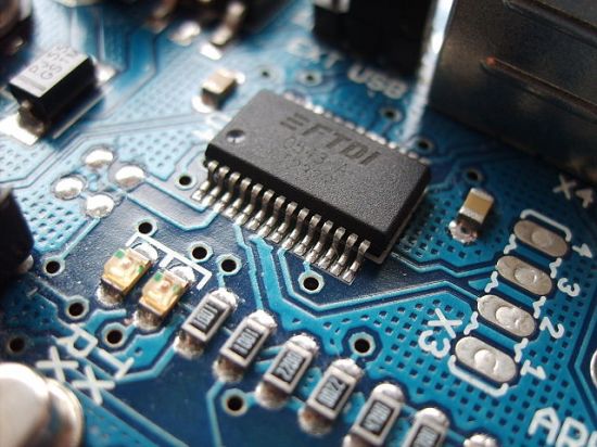 Surface-mounted electronics: "Arduino ftdi chip-1" by DustyDingo. 